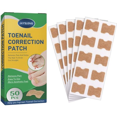 Autocollant pour ongles incarnés, Kit d'outils de Correction des ongles, traitement des ongles des pieds, 50 pièces/boîte jaune