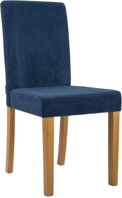 CLP Ina Eetkamerstoel - klassiek - met rugleuning - hout - corduroy - ribstof - antiek licht/blauw