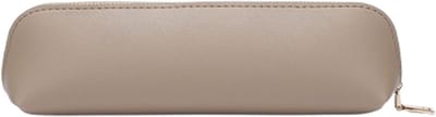 Meisjes etui - Jongens etui - Etui voor school - Leren etui - Slanke etui - Metalen etui met ritsvak - Perfect voor kantoor of middelbare school (Khaki)