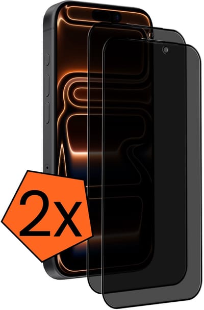 Screenprotector - 2 Stuks - Geschikt voor iPhone 17 Pro / 18 Pro - Privacy Filter - Gehard Glas - Beschermglas - Tempered Glass - Screen Protector