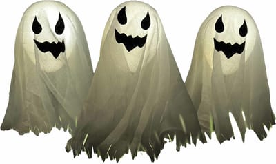 Funny Halloween 3x LED verlichte spoken - voor buiten in de tuin - op batterijen - 160 x 43 cm