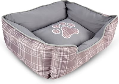 Hondenmand / Kattenmand met antislip bodem Huisdieren Mand | 50x40x16cm | Grijs-Bruin Met Antislip Bodem | Hand Wasbare | Kattenbed Met Polyester Vulling | Ook Perfect Voor Honden