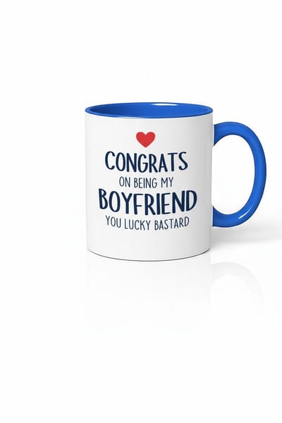 Grappige Mok 'Congrats op Mijn Vriend, Je Lucky Bastard' - Uniek Cadeau voor Je Boyfriend