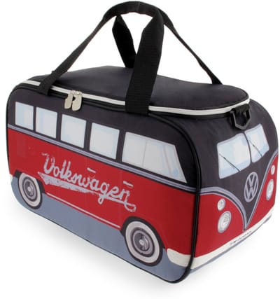 BRISA VW Collection - Volkswagen geïsoleerde koel-warmte-thermo-picknick-lunchbox voor levensmiddelen in T1 Bulli Bus-design (petrol & bruin/25 l)