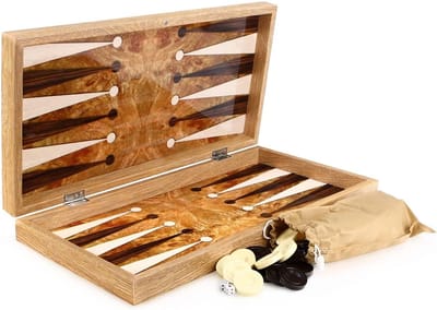 Backgammon Spel - Tafelspel Strategie - Gezellig Spelen - Rozenhoutlook Afwerking - 48 x 24 x 6 cm - Bruin
