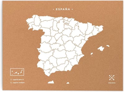 XL Kurken Wereldkaart met Spanje Kaart - Ideaal voor Reisplanning en Decoratie