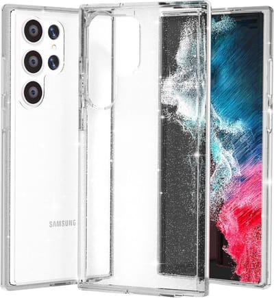 Coverup Hoesje - Geschikt voor Samsung Galaxy S23 Ultra Hoesje - Coverup Glitter TPU Back Cover - Transparant
