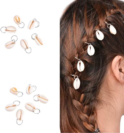 6 stuks schelp haarringen en vlechten accessoires voor meisjes en vrouwen