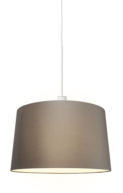 QAZQA combi - Moderne Hanglamp met kap - 1 lichts - Ø 450 mm - Taupe - Woonkamer | Slaapkamer | Keuken