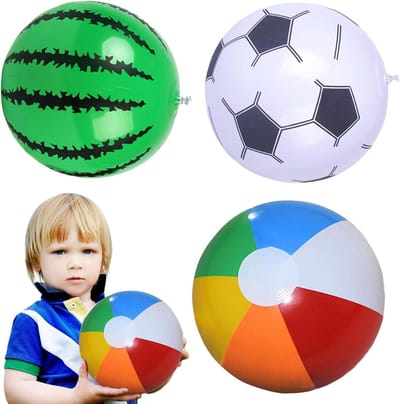 Opblaasbare ballen - Zomerballen set - Waterspelletjes spelen - Duurzaam PVC materiaal - 30 cm - Multicolor