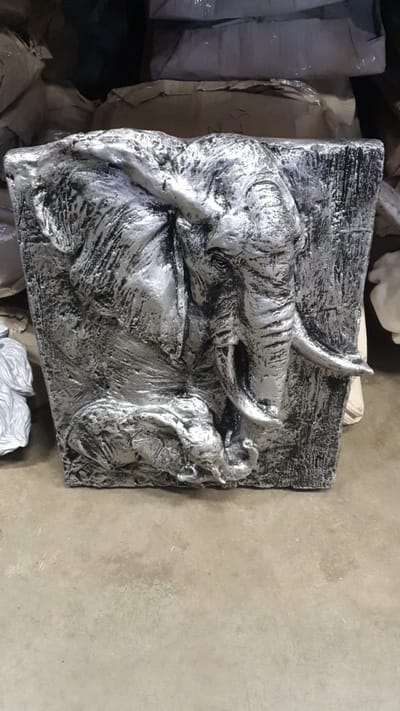 Olifant op plaat zilver