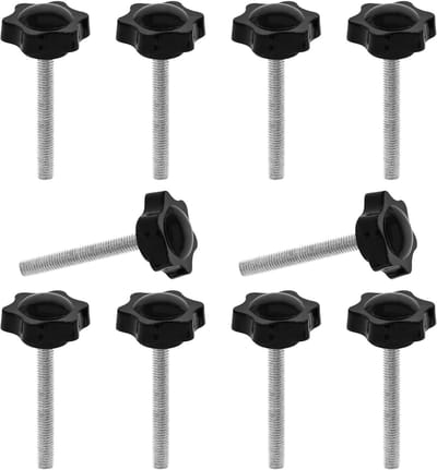 Dailygoods- Sterschroef 10 stuks M8 x 60 mm - Zeshoekige Kunststof Kop - Stergreepschroef - Mechanische Vergrendelingsschroef - Eenvoudig te Installeren - Schokbestendig - Schroeven
