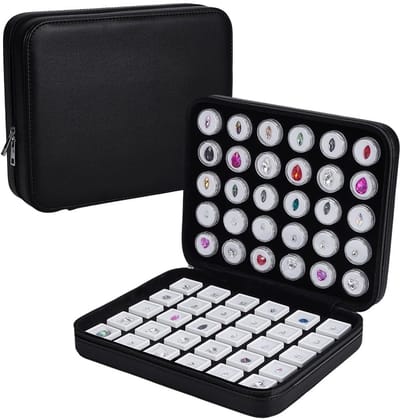 Dailygoods - 60 Stuks Lederen Sieraden Vitrine Doos - Opbergdoos voor Edelstenen en Kleine Voorwerpen