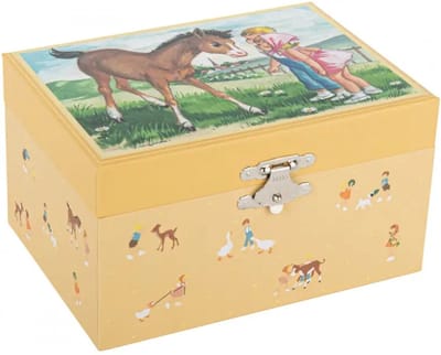 Hetty'S - Juwelenbox - met Paardje en kinderen - maat 15 x 10.5 x 11.5