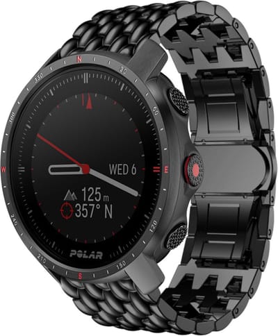 Strap-it Stalen drakenpatroon bandje - geschikt voor Polar Grit X / Grit X Pro / Vantage M / M2 / M3 / V3 - zwart