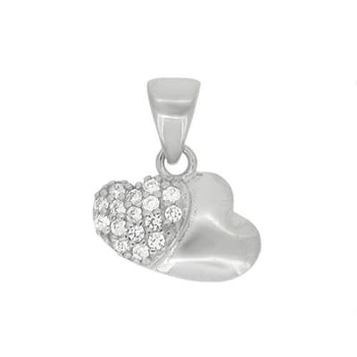 Blinx Jewels Zilveren Hanger Hartjes Steentjes Zirkonia