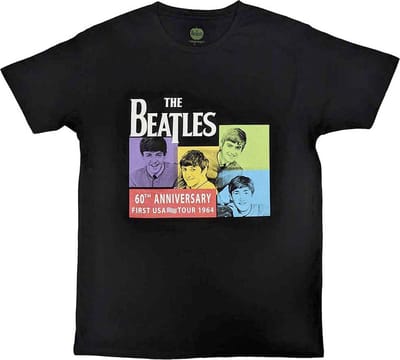 The Beatles - US 1964 Heren T-shirt - S - Zwart