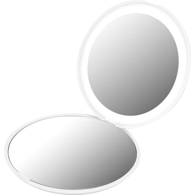Draagbare Opvouwbare 10x Vergroting Mini 12 LED Make-up Spiegel Cosmetisch Gereedschap (Wit) wit