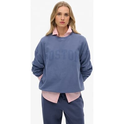 Superdry Athletic Essentials Relaxed Crew Sweatshirt Blauw Grootte: 36