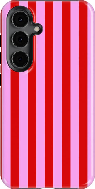 DripCase Gestreept Hoesje Samsung Galaxy S24 | Backcover met Mag | Stripes Motief | Trendy Case Samsung Galaxy S24 met Strepen Candy Stripes