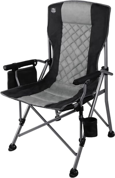 Opvouwbare campingstoel - Outdoor stoel - Kamperen en relaxen - Met bekerhouder - Tot 180 kg - Zwart