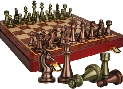 Schaakspel - Strategie spel - Educatief speelgoed - Draagbaar opbergbord - 30x30cm