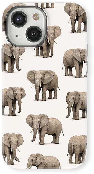 Safari Tough Case geschikt voor iPhone 13 Mini | Premium hoesje met Safari Dieren Design | Geschikt voor Mag | Dieren Print Backcover geschikt voor iPhone 13 Mini Olifant