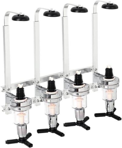 Wandmontage flesdispenser voor 4 flessen - Ideaal voor bars, keukens en evenementen - Praktische en stijlvolle drankportionering