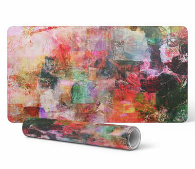 Vinyl bureauonderlegger met stijlvolle abstracte mozaïekprint 120x60 cm