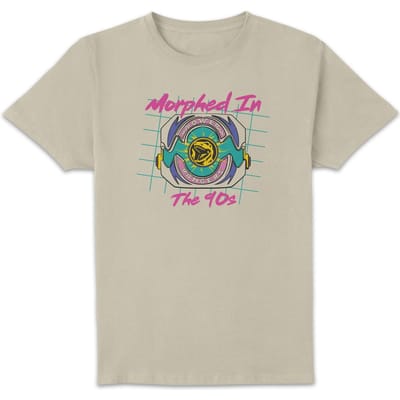 Power Rangers Morphed Into 90's Unisex T-Shirt - Wit Vintage Wash - M - White Vintage Wash