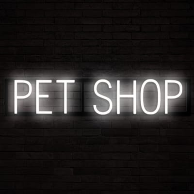 PET SHOP - Lichtreclame Neon LED bord verlicht | SpellBrite | 74,58 x 16 cm | 6 Dimstanden & 8 Lichtanimaties | Reclamebord neon verlichting