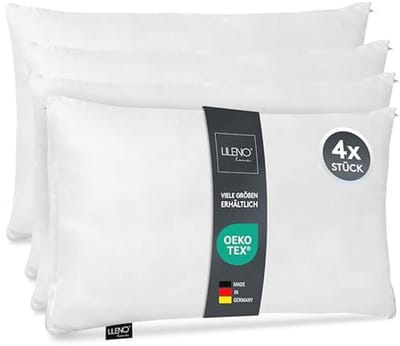 Kussen 50 x 70 cm - Set van 4, Wasbaar tot 95 Graden, Ritssluiting, Hypoallergene Vulkussens voor Bed en Decoratie