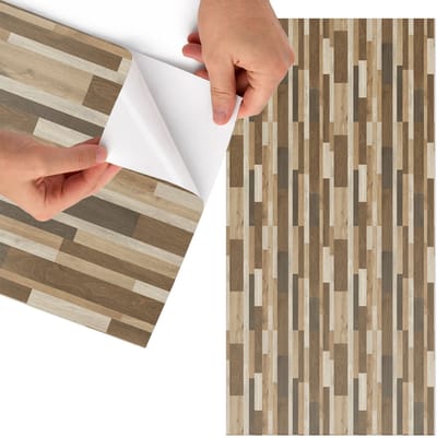 Tulup Meubelfolie - Houten abstractie Meubelfolie - 65x130 cm - Bruin Meubelfolie - Wrapfolie Keuken - Rustiek Meubelfolie - Decoratiefolie - Tafeldecoratie - Texturen