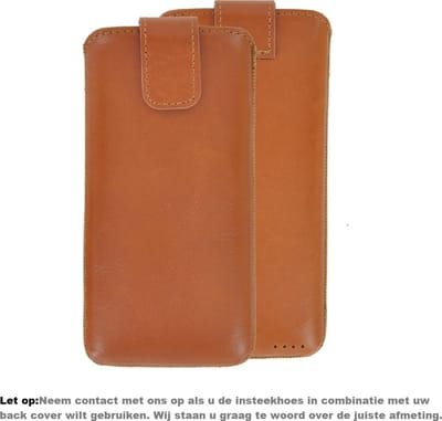 Hoesje Geschikt voor Samsung Galaxy S10 Plus - Echt Leer - insteek hoesje cover Cognac Bruin