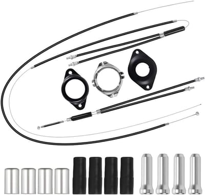 Fietsrem kabelset - BMX onderdelen - Reparatie en onderhoud - Compleet met spinner rotor - Standaard maat - Zwart en zilver