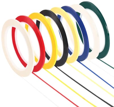 Dailygoods- Whiteboard Tape 8 Stuks - Zelfklevend - 3 mm Breedte - Duurzaam PET - Multi-kleur - Lengte 66 Meter - Markeringstape