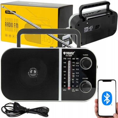 Renew Force FM-AM610 – Draagbare AM/FM Radio + BT & USB – Zwart