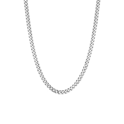 Lucardi Heren Ketting gourmetschakel - Echt Zilver - Ketting - Vaderdag Cadeautje - 42 cm - Zilverkleurig