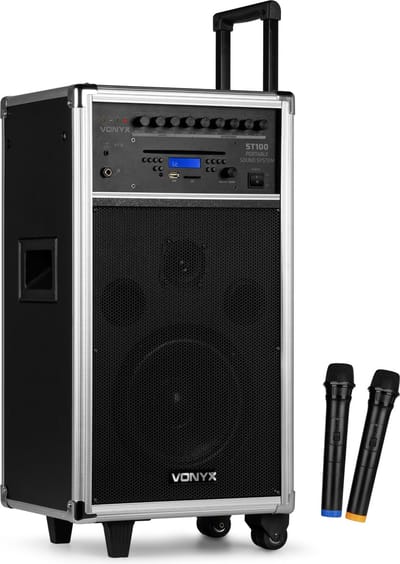 Vonyx ST100 MK2 Mobiele geluidsinstallatie 8 inch BT/CD/MP3/UHF