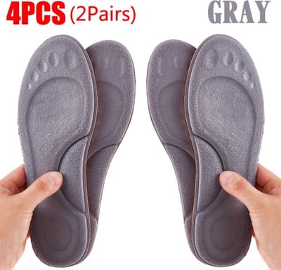 4D Massage Inlegzolen Maat 43-44 (275mm) - Warme en Zachte Latex Sport Binnenzool voor Voeten - Orthopedisch Steun en Comfort voor Hardlopen, Wandelen en Dagelijks Gebruik - Versterk Voetgezondheid