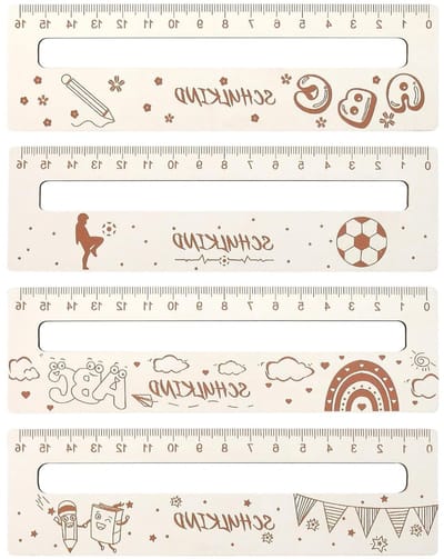 Persoonlijke Houten Boekmarker met Liniaal 5x17cm, Dubbele Functie voor Basisschool, Perfect Cadeau voor Jongens en Meisjes