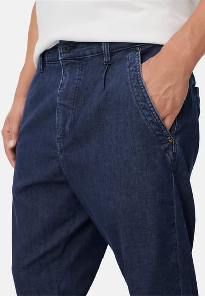 camel active Casual chino met Relaxed Fit in denimlook - Maat menswear-40/32 - Indigoblau
