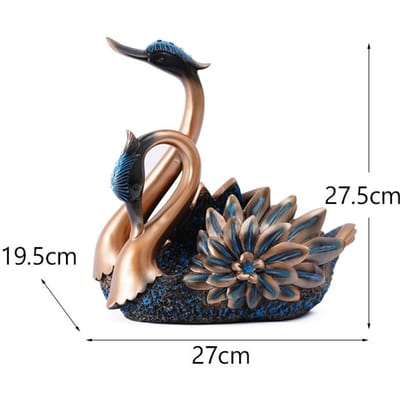 Couple de Cygnes Européens Ornements de Décoration de Maison pour Aménagement de Chambre de Mariage Centenaire Porte-Bouteilles Rangement d'Entrée Artisanat black
