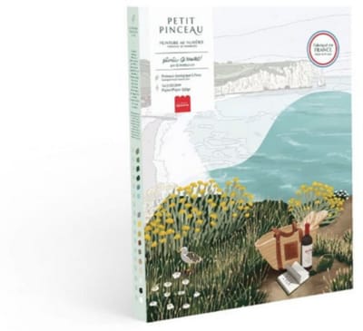La Petite Epicerie Painting by Number Kit "PICNIC IN ÉTRETAT" 329g H33xW25.5xL3.5cm genummerde schilderijenset | Creatieve | Hobbyset | kinderen en volwassenen