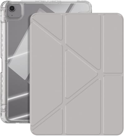 Avizar Hoes Geschikt Voor iPad Air 11 M4 2026 met Modulaire Standaard Origami Design, Grijs