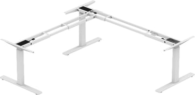 Zit Sta hoekbureau Elektrisch verstelbaar onderstel | Frame wit | Geschikt voor bureaublad formaat 140 - 200 cm bij 120 - 180 cm| met geheugenfunctie | In hoogte verstelbaar van 65-130 cm