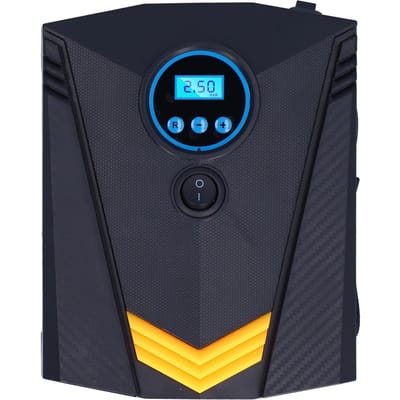 Gonfleur de Pneu 120W Affichage Numérique avec Lumière LED Portable Automatique pour Voiture Vélo Moto 12V black