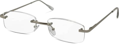 Leesbril Readr. LITE – Zilver/Transparant - sterkte +1.00 - Randloos & ultralicht design - comfortabele unisex leesbril met flexveren