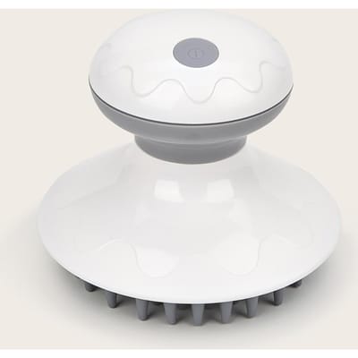 Elektrische waterdichte hoofdmassager hoofdhuidmassager instrument elektrische massagekam om vermoeidheid te verlichten batterijversie wit