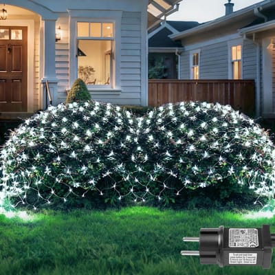 MUPOO Netverlichting Buiten Wit - 2 x 2 meter - 144 LED's - Net Kerstverlichting - Kerstnet Lichtgordijn - met 8 modi - Geheugenfunctie - Sfeervolle Gordijnverlichting - voor Bushe Garden Yard Party Decor